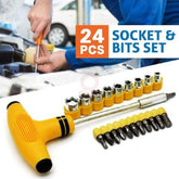 T - bar Screwdriver Socket And Bits - Set of 24 Pcs - Mall Mega