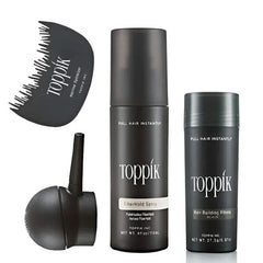 Toppik Hair Building Fiber (27g) + Spray Applicator ( Black & Brown Colors ) - Mall Mega