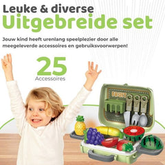 Toy Kitchen Suitcase Set – Fruit & Cutlery Play Set - Mall Mega