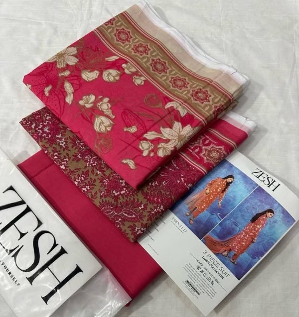 Zesh 3 Piece Unstitched Suit Summer Lawn Collection 2025 MM18 - Mall Mega