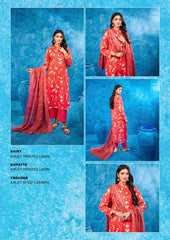 Zesh 3 Piece Unstitched Suit Summer Lawn Collection 2025 MM18 - Mall Mega