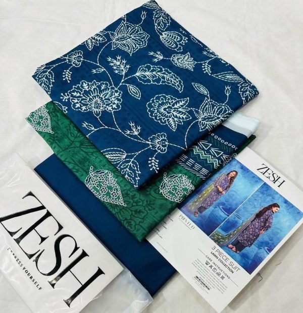Zesh 3 Piece Unstitched Suit Summer Lawn Collection 2025 MM19 - Mall Mega