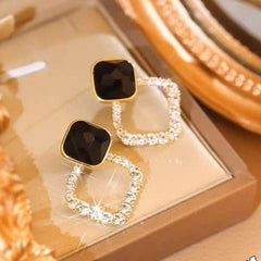 Zircon Korean Black Shiny Earing - Mall Mega