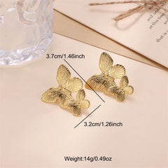 1 Pair Gold Butterfly Earrings - Mall Mega