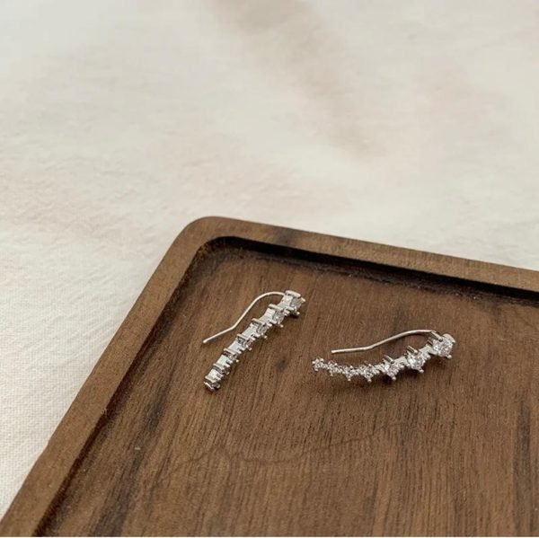 1 Pc’s 7 Crystals Ear Cuffs Vines Climbers Wrap Pierced Pins Hook Earrings - Mall Mega