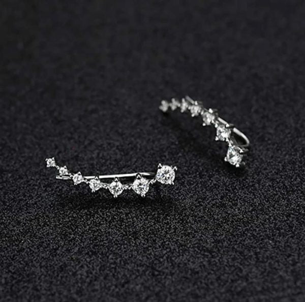 1 Pc’s 7 Crystals Ear Cuffs Vines Climbers Wrap Pierced Pins Hook Earrings - Mall Mega
