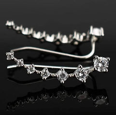 1 Pc’s 7 Crystals Ear Cuffs Vines Climbers Wrap Pierced Pins Hook Earrings - Mall Mega