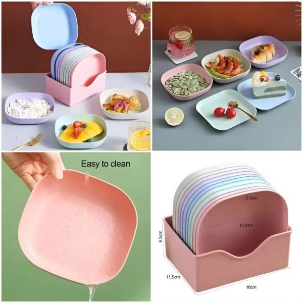10pcs Multi - function Colorful Plates - Mall Mega
