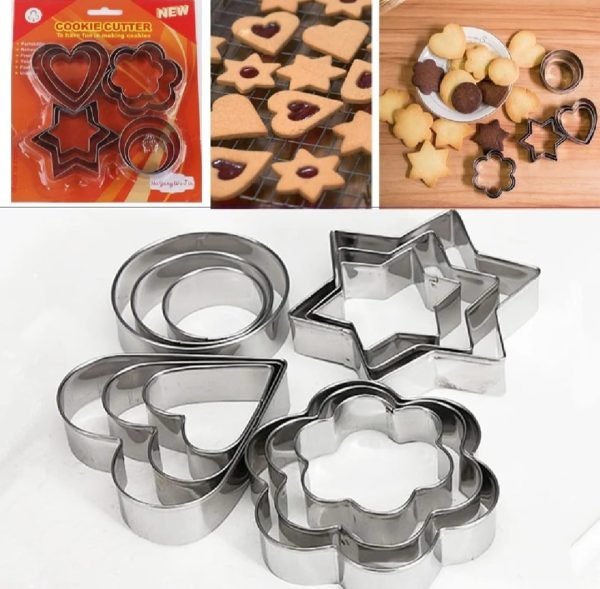 12 - piece Stainless Steel Cookie Cutter Set - Mall Mega