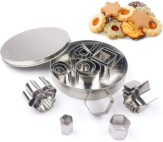 12 - piece Stainless Steel Cookie Cutter Set - Mall Mega