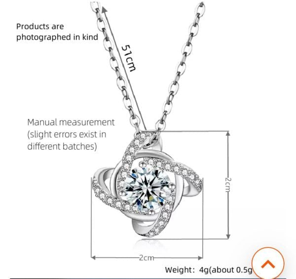 1pcs Steel Color - color Necklace Ladies Cold Wind Four Leaf Clover With Diamonds Brass Pendant Jewelry (with Box) - Mall Mega