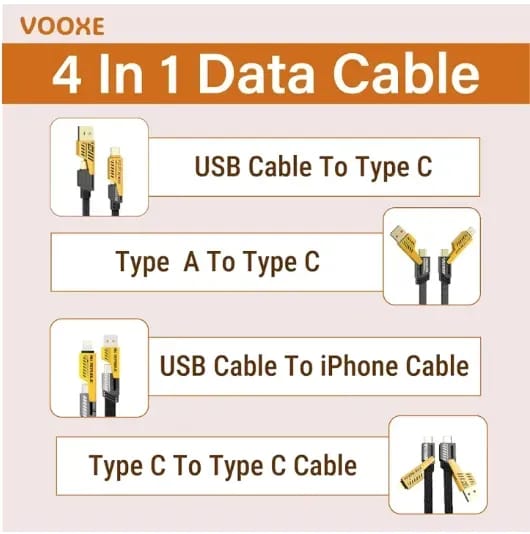 4 In 1 Data Cable - Mall Mega