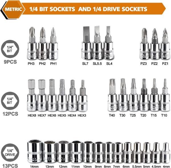 46 pcs Professional Socket Wrench Tool Set - Mall Mega