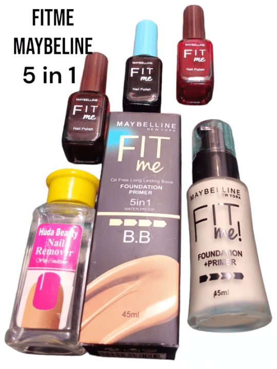 5 In 1 Makeup Beauty Deal Nail Polish, Nail Polish Remover, Foundation, Primer - Mall Mega