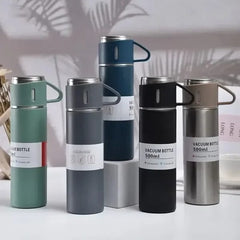 500ml Stainless Steel Vacuum Flask Water Bottle With 2 Extra Cups (160ml) - Mall Mega