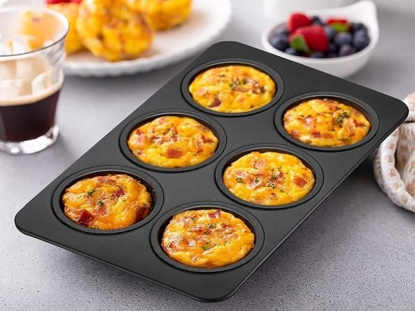 6 - cup Muffin Pan Non - stick Carbon Steel Cupcake Baking Tray - Mall Mega