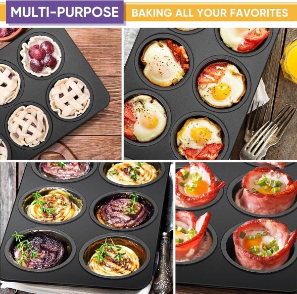 6 - cup Muffin Pan Non - stick Carbon Steel Cupcake Baking Tray - Mall Mega