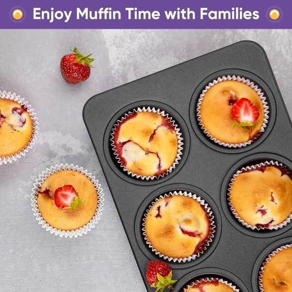 6 - cup Muffin Pan Non - stick Carbon Steel Cupcake Baking Tray - Mall Mega