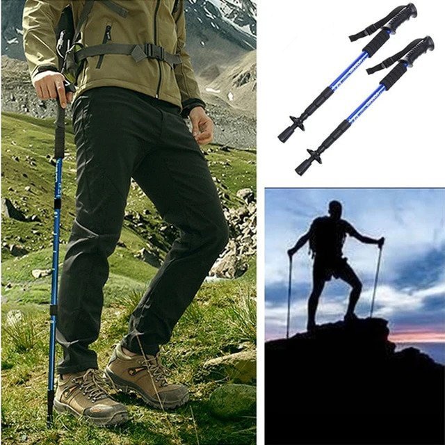 Anti - Shock Trekking Hiking Stick - Mall Mega