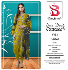 Binsaeed Bana Dora 3piece Unstitched Suit Summer Lawn Collection MM2 - Mall Mega