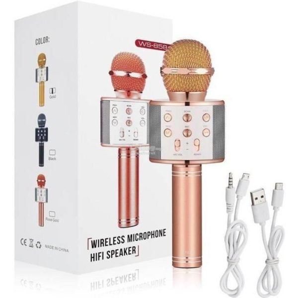 Bluetooth Microphone Karaoke Wireless Professional MIC & Speaker Ws - 858 - Mall Mega