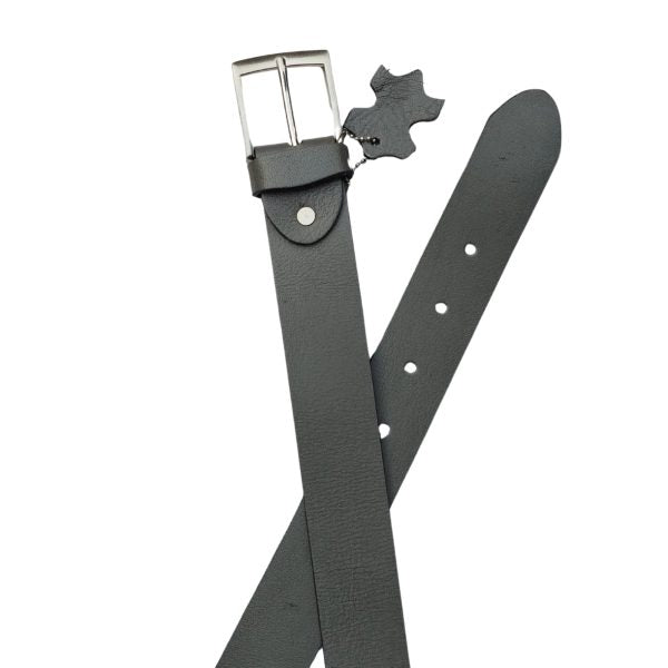Buffalo Grey Leather Belt for Men - Mall Mega