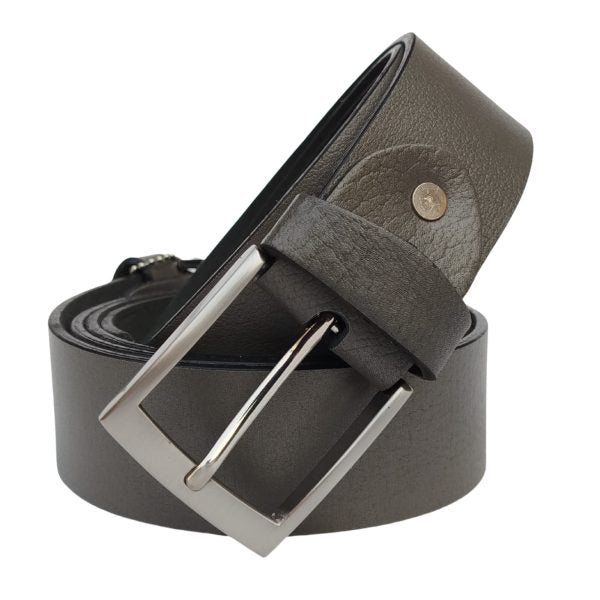 Buffalo Grey Leather Belt for Men - Mall Mega