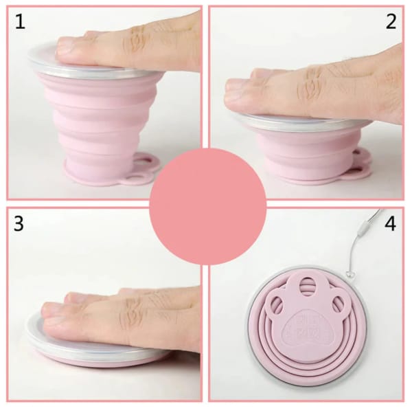 Collapsible Travel Cup With Lid - Mall Mega