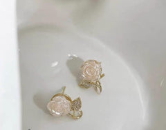 Flower Leaf Korean Zircon Earings - Mall Mega