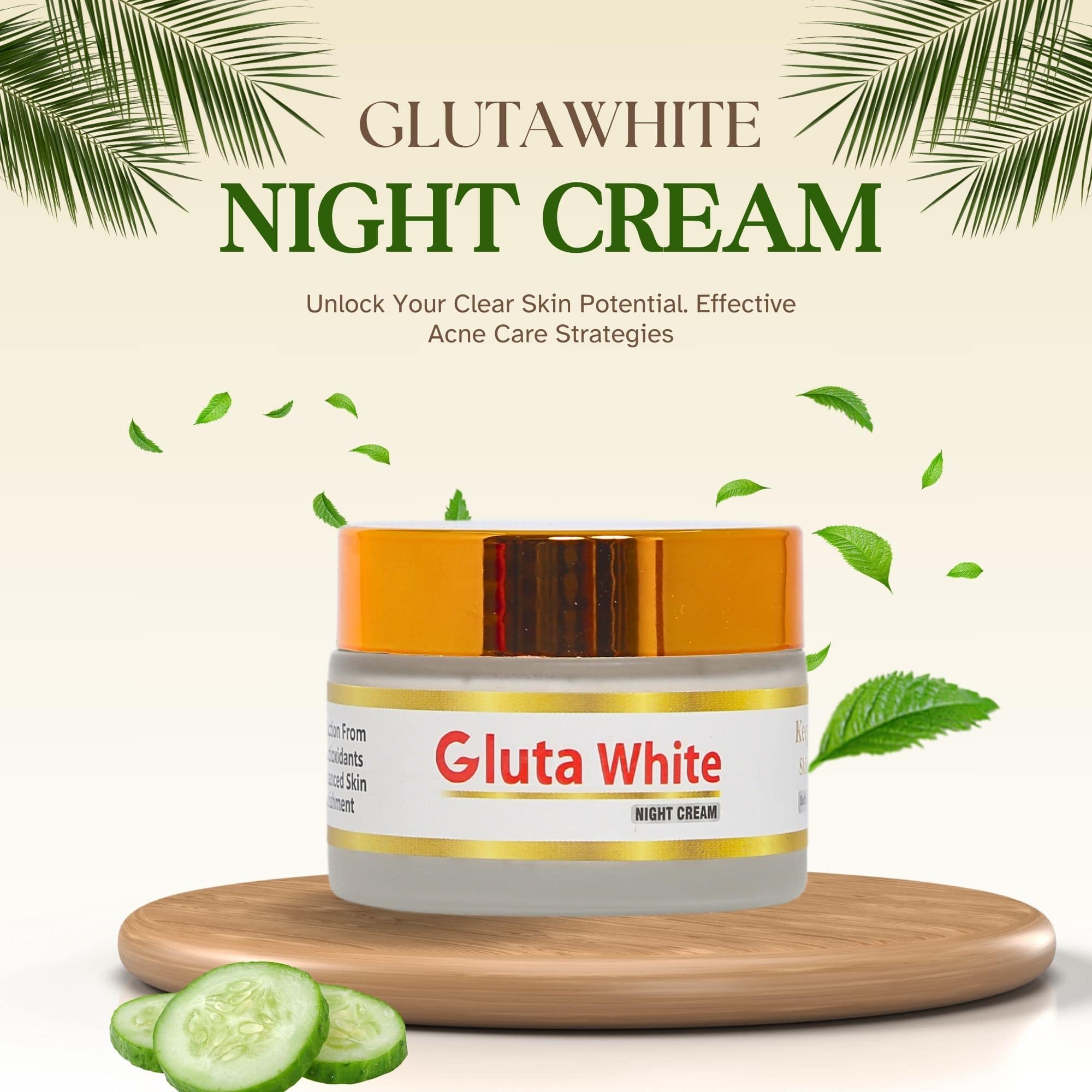Gluta White Extreme Stronger Light Up And Anti - aging Day & Night Cream - 50g - Mall Mega