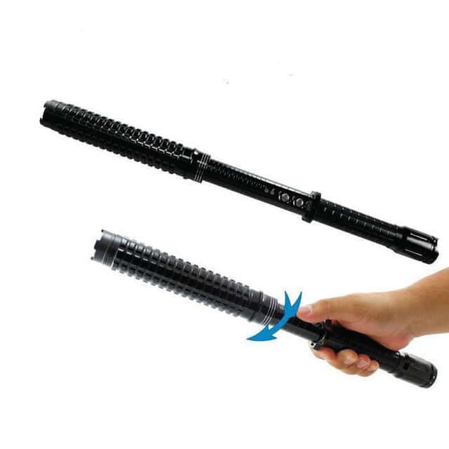 HY - X10 Telescopic Alluminium Shock Baton and CREE Torch - Mall Mega