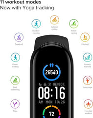 M5 Band Sport Wristband Blood Pressure Monitor Heart Rate For Android And Ios With Fitpro App | Best Quality Band - Mall Mega