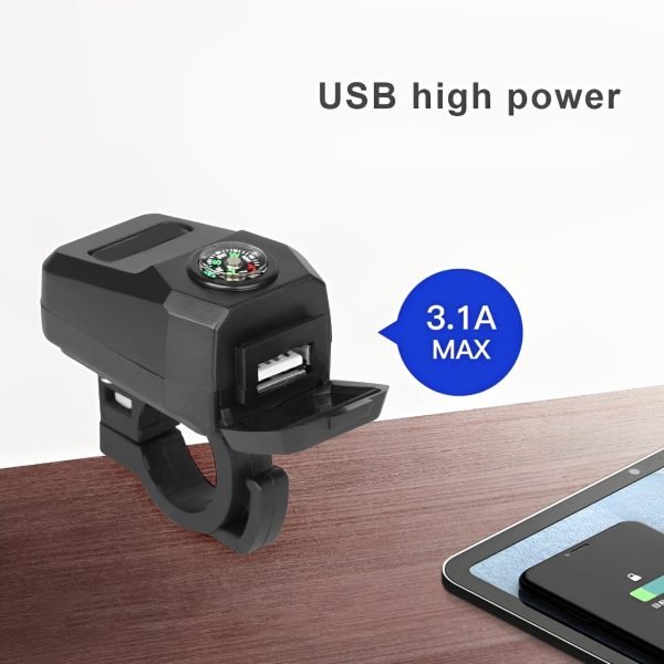 Motorcycle Usb Charger With Compass - Mall Mega