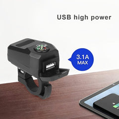 Motorcycle Usb Charger With Compass - Mall Mega