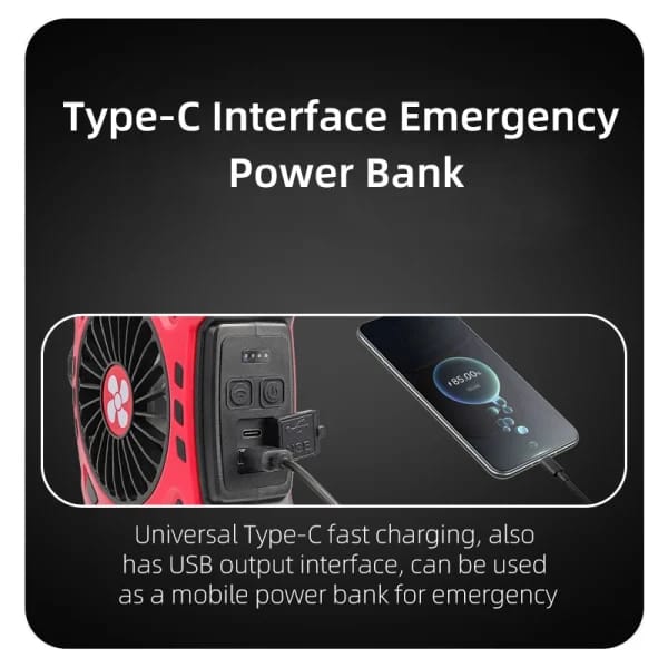 Outdoor Mini Electric Fan Rechargeable Flashlight - Mall Mega