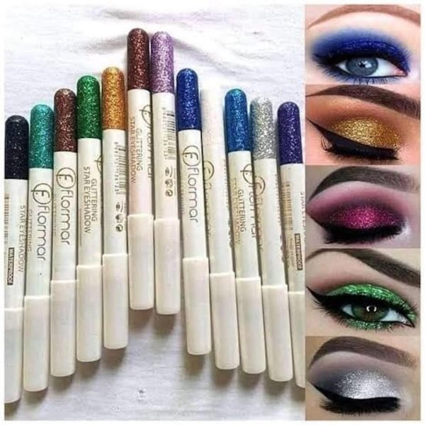 Pack of 12 Flormar Glitter Multipurpose Pencils Glitter Eyeliner Pencils - Mall Mega
