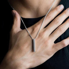 Pack of 2 Vertical Bar Necklace Locket Chain For Boys and Girls - Mall Mega