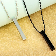 Pack of 2 Vertical Bar Necklace Locket Chain For Boys and Girls - Mall Mega