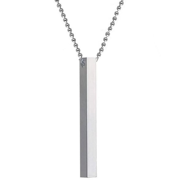 Pack of 2 Vertical Bar Necklace Locket Chain For Boys and Girls - Mall Mega