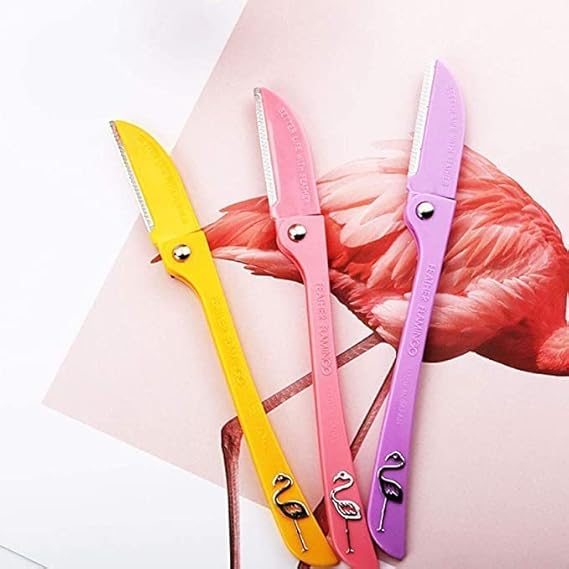 Pack Of 3 - Feather Flamingo Facial Razor For Face - Mall Mega