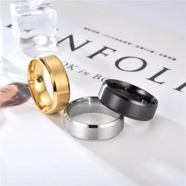 Pack of 3 Gold Plated & Silver Plated Band Rings for Unisex - Mall Mega