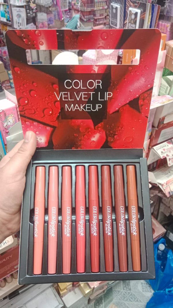 Pack Of 8 2 - in - 1 Matte Lipstick And Lip Liner Set, Waterproof Long Lasting Makeup Lipliner Pen Set For Women - Mall Mega