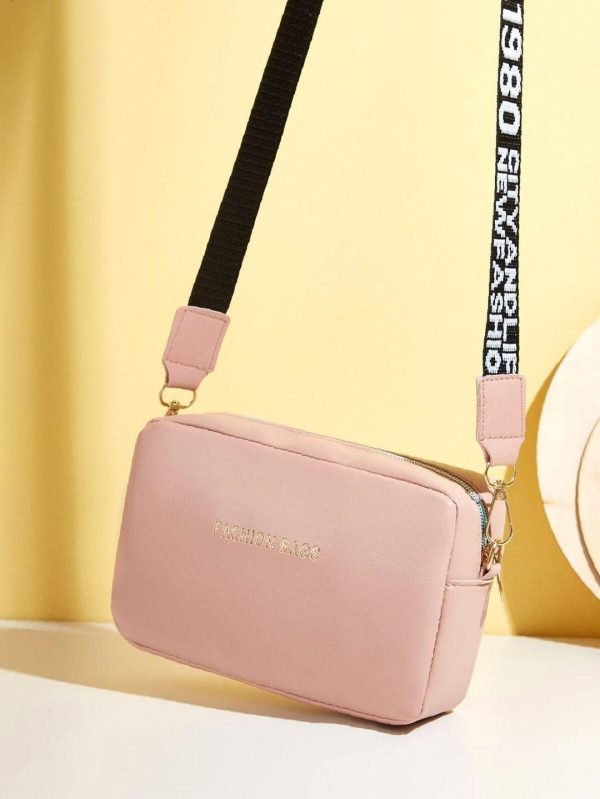 Pu Leather Wide Strap Crossbody Bag - Mall Mega