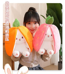 Rabbit New Creative Strawberry Rabbit Plush Soft Doll Hug Pillow - Mall Mega