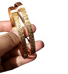 Gold Dotted Circle Bangle Bracelet Kara - Mall Mega