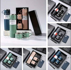 500ml Stainless Steel Vacuum Flask Water Bottle With 2 Extra Cups (160ml)