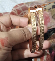 Gold Dotted Circle Bangle Bracelet Kara - Mall Mega