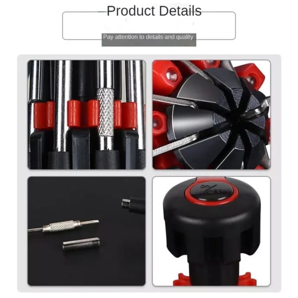 8 in 1 Screwdriver Multifunctional Repair Tools With Torch - Mall Mega