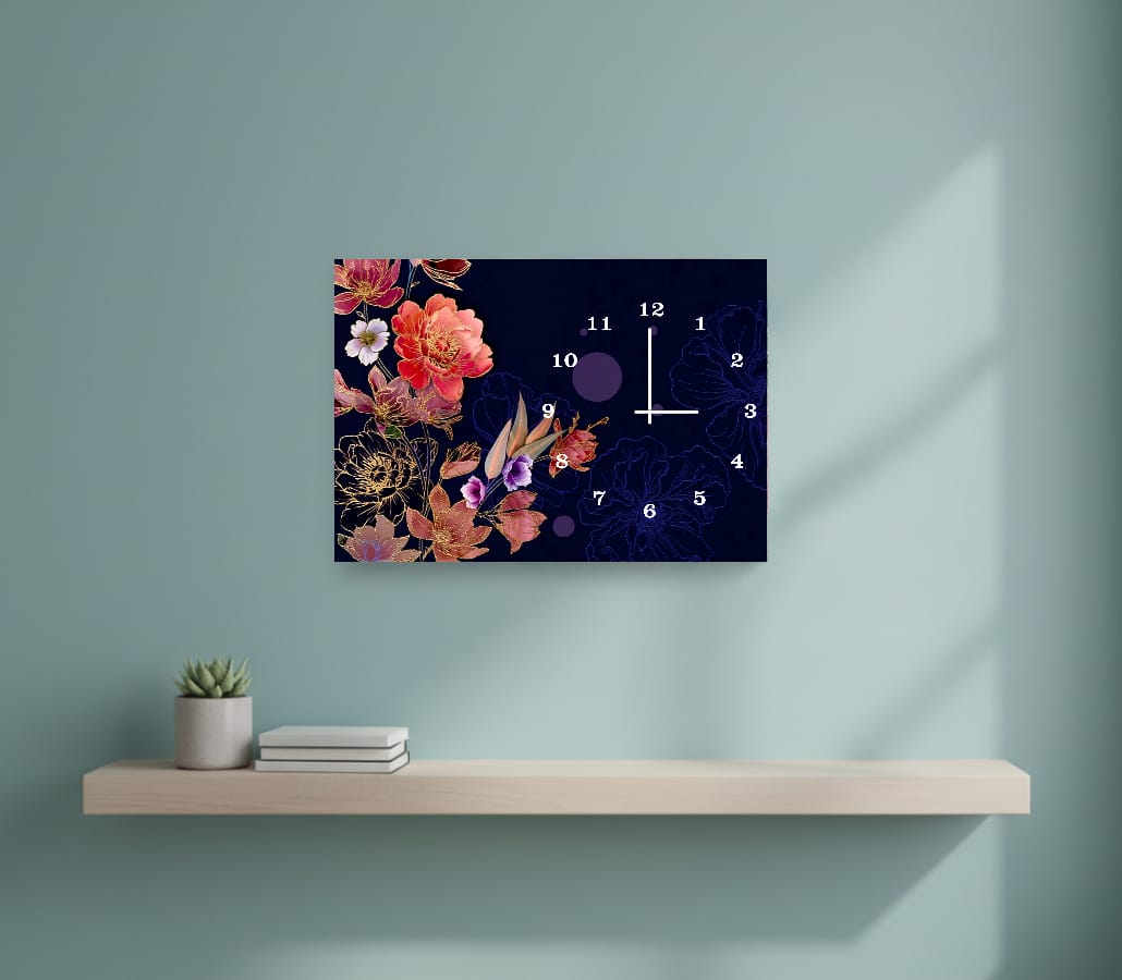 Modern Digital Printed Wall Clock 12x16 inch