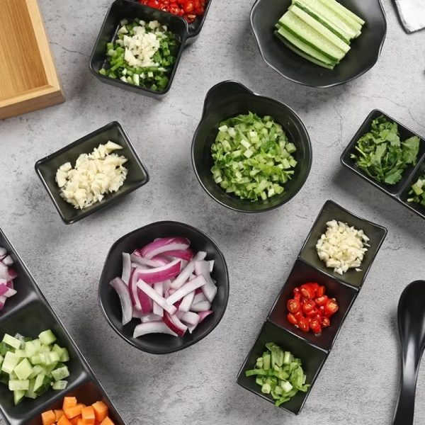 3 Compartment Dipping Sauce Dish Pot